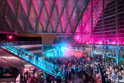 The venue was also lit with custom lighting rigs, transforming the ARTIC into a party space while the central stage featured performances by DJ Habibeats and Plastique Tiara.