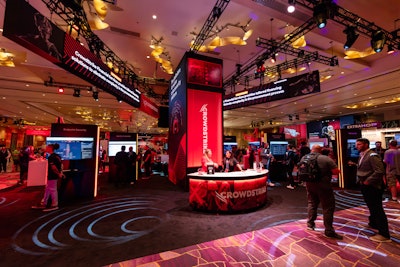 To help balance both halls where the HUB was located, CrowdStrike created two activations, one for each side. They both featured interactive kiosks and LED messaging.