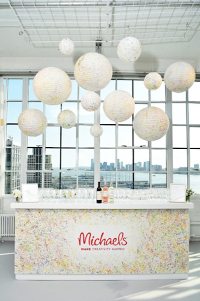 Lanterns covered in splashes of paint hung above the bar, where wine from the Martha Stewart Wine Co. was served throughout the evening.