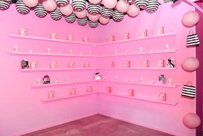 Throughout the space, Glow Recipe's pretty pink branding was juxtaposed with Sephora's iconic black and white stripes. MKG had just nine weeks to bring the LA experience to life, followed by only four weeks to transition it to New York—something that required detailed coordination, noted Basu. “In New York, high demand led to long queues, so we pivoted to a ticketed time slot system to better accommodate guests,” she added. “This flexibility helped us maintain a positive guest experience despite the overwhelming response.”