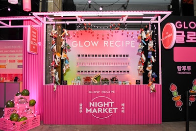 “The collaboration between Glow Recipe and MKG was organic from the start,” remembered Basu. “From the very first render, MKG and Glow Recipe were aligned on how the Glow Recipe Night Market should come to life visually, and everything flowed from there.'