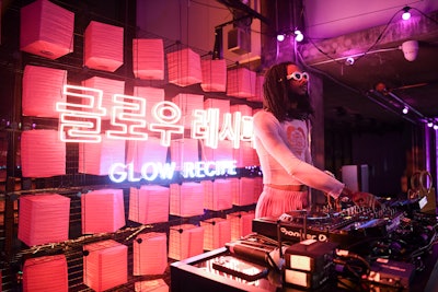 The event was also a celebration of Korean culture. 'We leaned into the impact Korean culture is having at large by incorporating K-pop and limited-edition Glow Recipe Night Market merchandise featuring Korean lettering and designs,' said Basu.