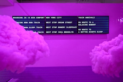In the train-inspired area, guests can have their dreams analyzed by AI.
