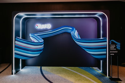 The vinyl wrapping continued to an eye-catching photo op, where a 12-by-4-foot swirl design was placed inside a custom structure.