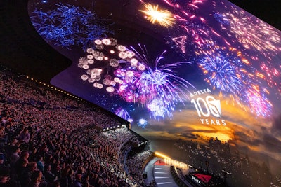 There was also a performance from Lenny Kravitz. Delta also took over the Sphere's exterior—known as the Exosphere—with 360-degree images representing the destinations the airline connects its customers to. At night, Delta’s activation shifted to feature five planes, representing the evolution of aviation over Delta’s 100-year history.