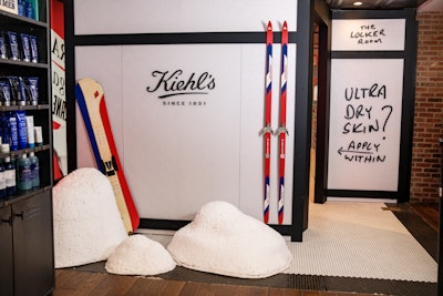 The store includes interactive content capture opportunities like this ski-themed photo backdrop.
