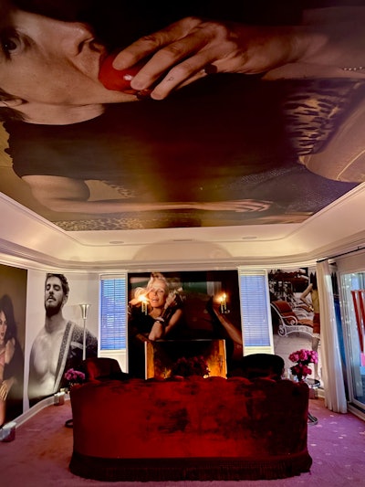 Designer and producer David Rodgers Inc. was inspired by W’s newest portfolio photographed by Mert Alas and Marcus Piggott, with supersized versions of the photo shoot used as decor on the walls and ceilings. G&C Event Productions handled printing.