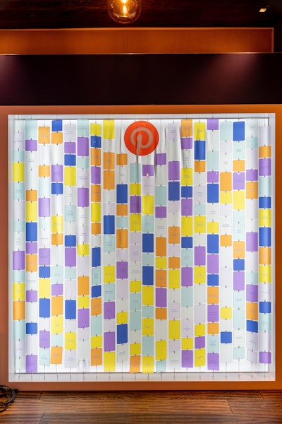 In the spirit of dreaming big, one wall was outfitted in colorful tiles that showcased the names of Pinterest boards by users dreaming big. Some fun titles we spotted? Dream retirement, rainbow hair dreams, coffee shop dreamz, and my dream butler’s pantry.