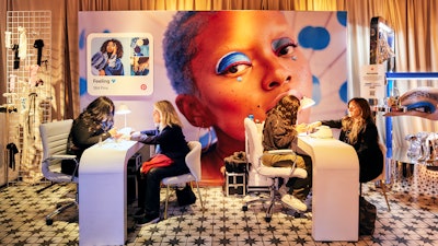 Attendees could also get manicures with “Blue Beauty” and “Hot Metals” finishes, including silver and blue chrome nails, decals, and stickers; receive “Bow Stacking” styling services from Los Angeles creator Tay Pac; and create custom merch crossbody bags with pins reflecting their favorite Pinterest Predicts trends.