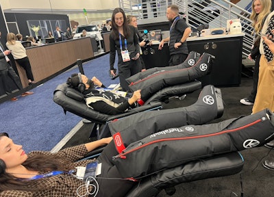 Tired attendees could also enjoy a Therabody recovery session on the show floor.