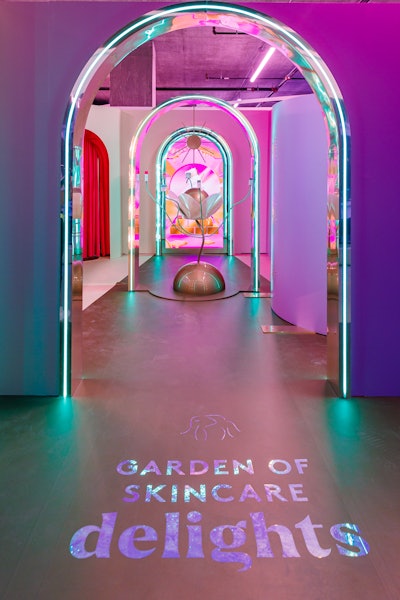 Drunk Elephant's activation featured an abstract garden theme.
