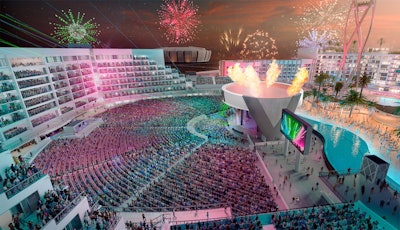 The VAI Amphitheater will feature massive moving LED screens, advanced flying systems, and an innovative engineering infrastructure.