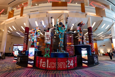 'Using an amazing, unexpected surprise-and-delight opportunity with this art installation is just a great way to drive home the message of how adversaries are always changing,' says Pamela Corcoran, senior director of global events for CrowdStrike, of the massive sculpture found at registration.