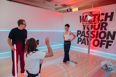 Creators were also encouraged to 'Own the Court' in a basketball court video studio, complete with an on-site director to help them create content.